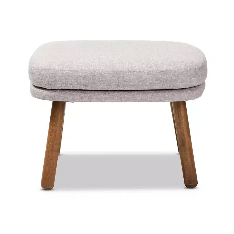 Lovise Walnut Finished Wood Ottoman - Baxton Studio