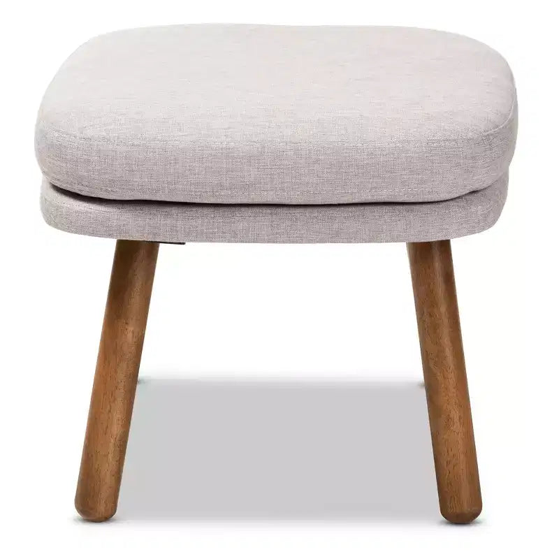 Lovise Walnut Finished Wood Ottoman - Baxton Studio