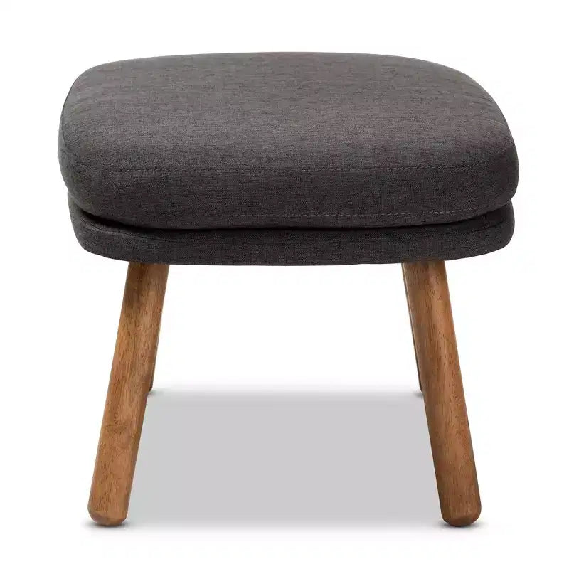 Lovise Walnut Finished Wood Ottoman - Baxton Studio