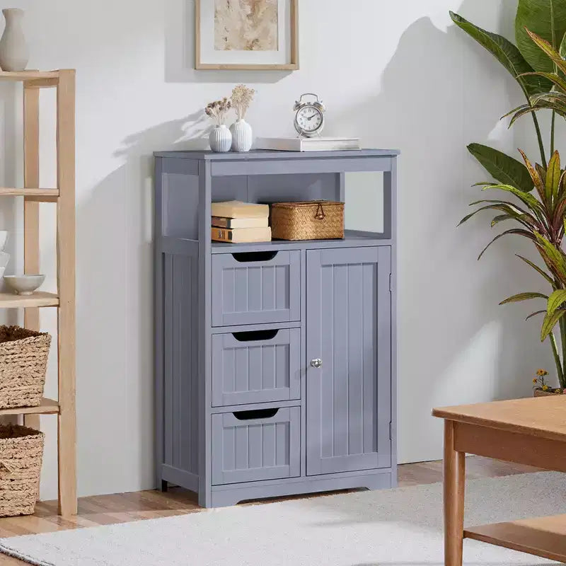 Yaheetech Wooden Floor Cabinet Free Standing Storage Organizer for Living Room