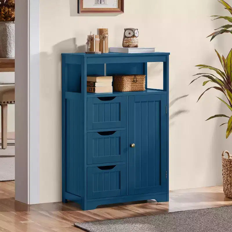 Yaheetech Wooden Floor Cabinet Free Standing Storage Organizer for Living Room