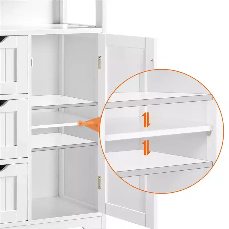 Yaheetech Wooden Floor Cabinet Free Standing Storage Organizer for Living Room