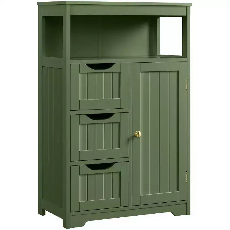 Yaheetech Wooden Floor Cabinet Free Standing Storage Organizer for Living Room