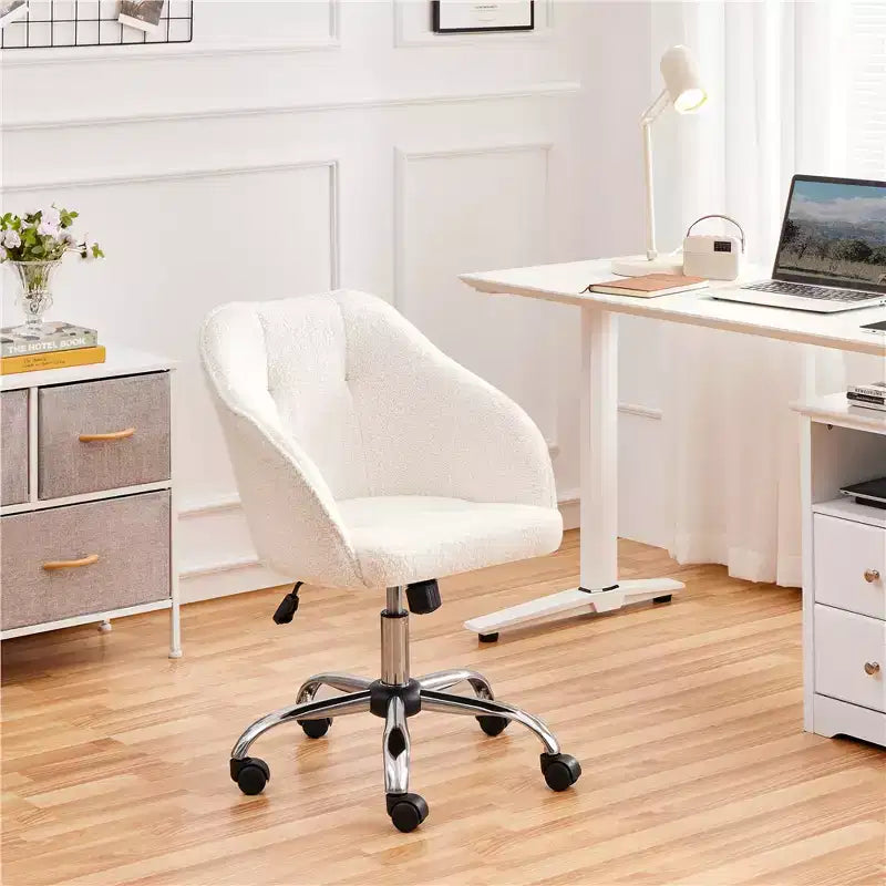 Yaheetech Velvet Desk Chair for Home Office, Soft Height Adjustable 360 Swivel Computer Chair