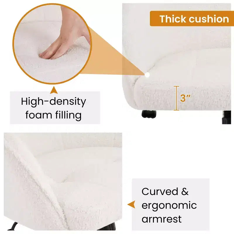 Yaheetech Velvet Desk Chair for Home Office, Soft Height Adjustable 360 Swivel Computer Chair