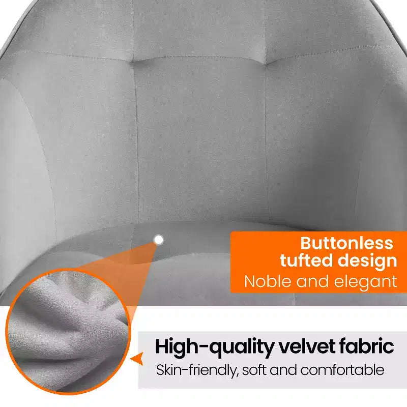 Yaheetech Velvet Desk Chair for Home Office, Soft Height Adjustable 360 Swivel Computer Chair