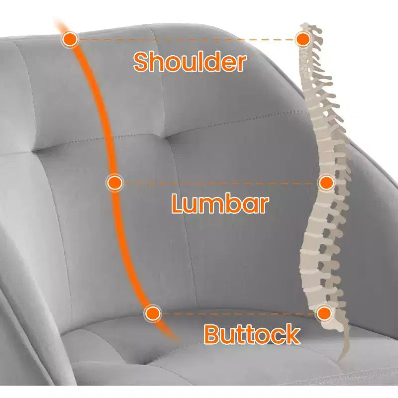 Yaheetech Velvet Desk Chair for Home Office, Soft Height Adjustable 360 Swivel Computer Chair