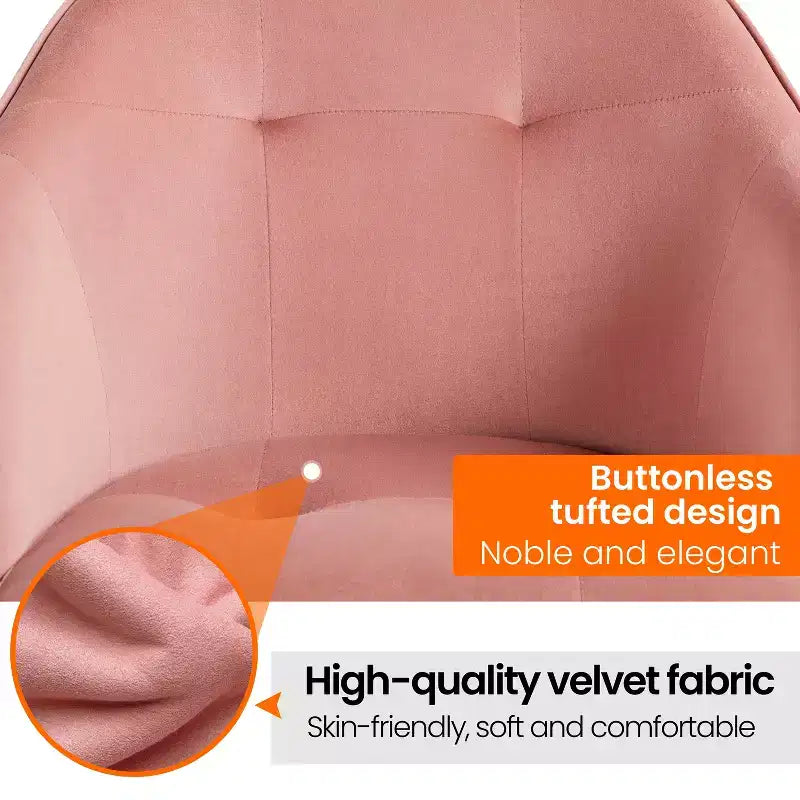 Yaheetech Velvet Desk Chair for Home Office, Soft Height Adjustable 360 Swivel Computer Chair