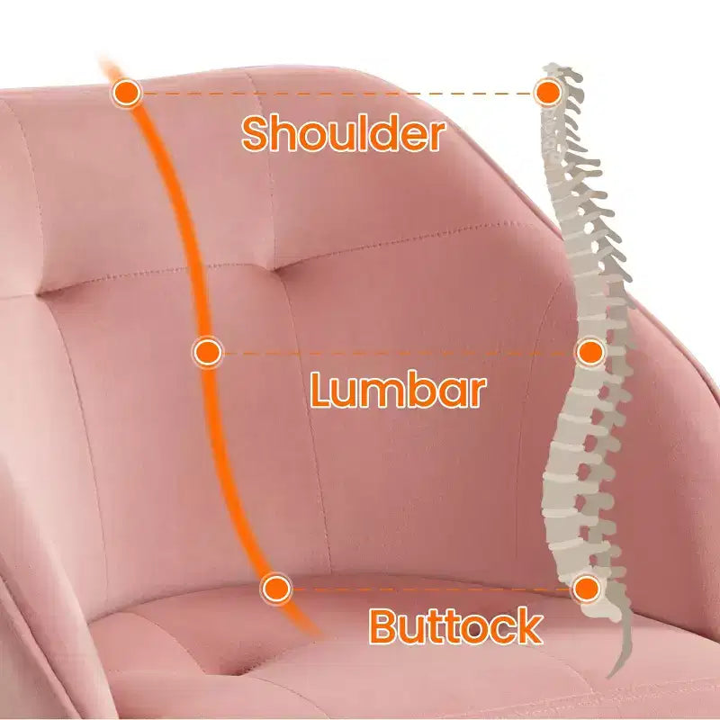 Yaheetech Velvet Desk Chair for Home Office, Soft Height Adjustable 360 Swivel Computer Chair