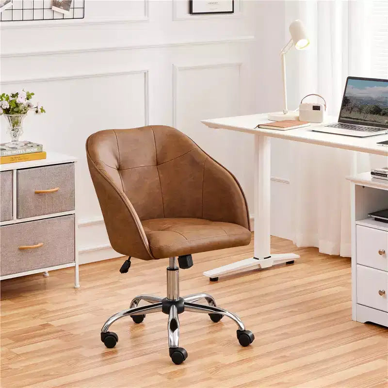Yaheetech Velvet Desk Chair for Home Office, Soft Height Adjustable 360 Swivel Computer Chair