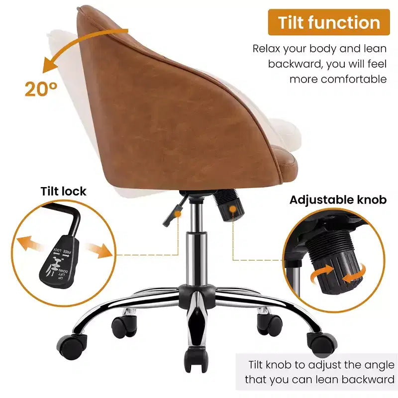 Yaheetech Velvet Desk Chair for Home Office, Soft Height Adjustable 360 Swivel Computer Chair