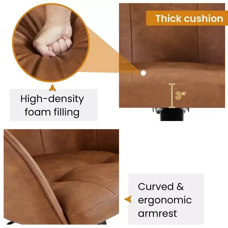 Yaheetech Velvet Desk Chair for Home Office, Soft Height Adjustable 360 Swivel Computer Chair