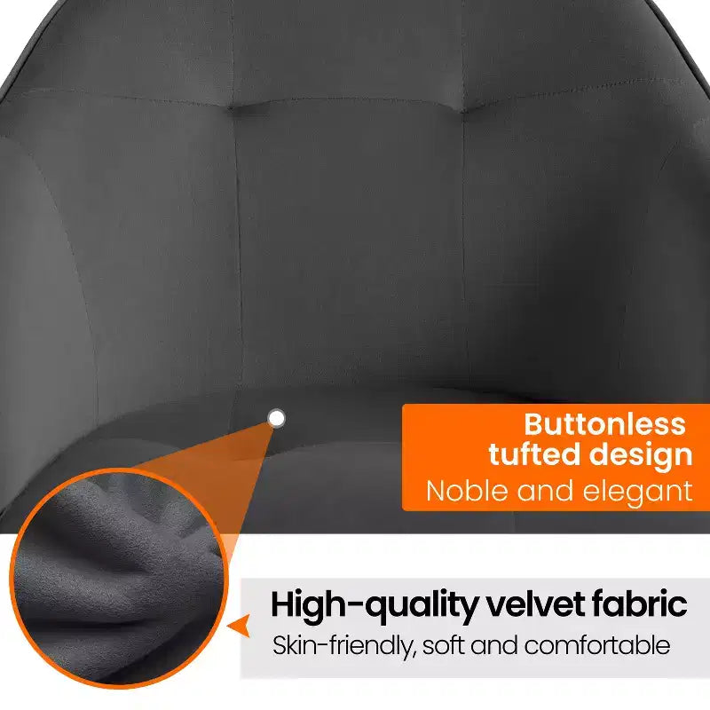 Yaheetech Velvet Desk Chair for Home Office, Soft Height Adjustable 360 Swivel Computer Chair