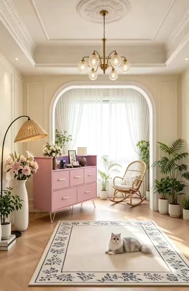 Commode 5 tiroirs moderne avec lumières LED et station de charge